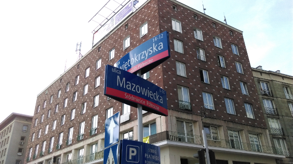 main picture,  intersection Mazowiecka Str. with Świętokrzyska Str.