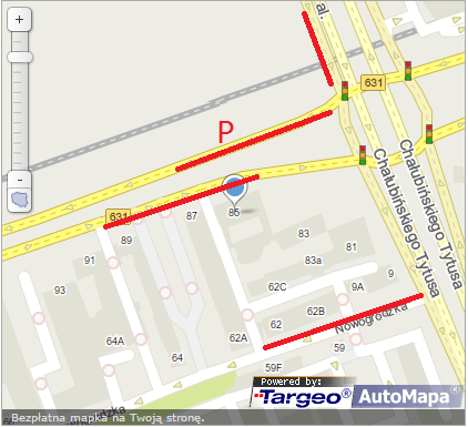 miejsca parkingowe mapa